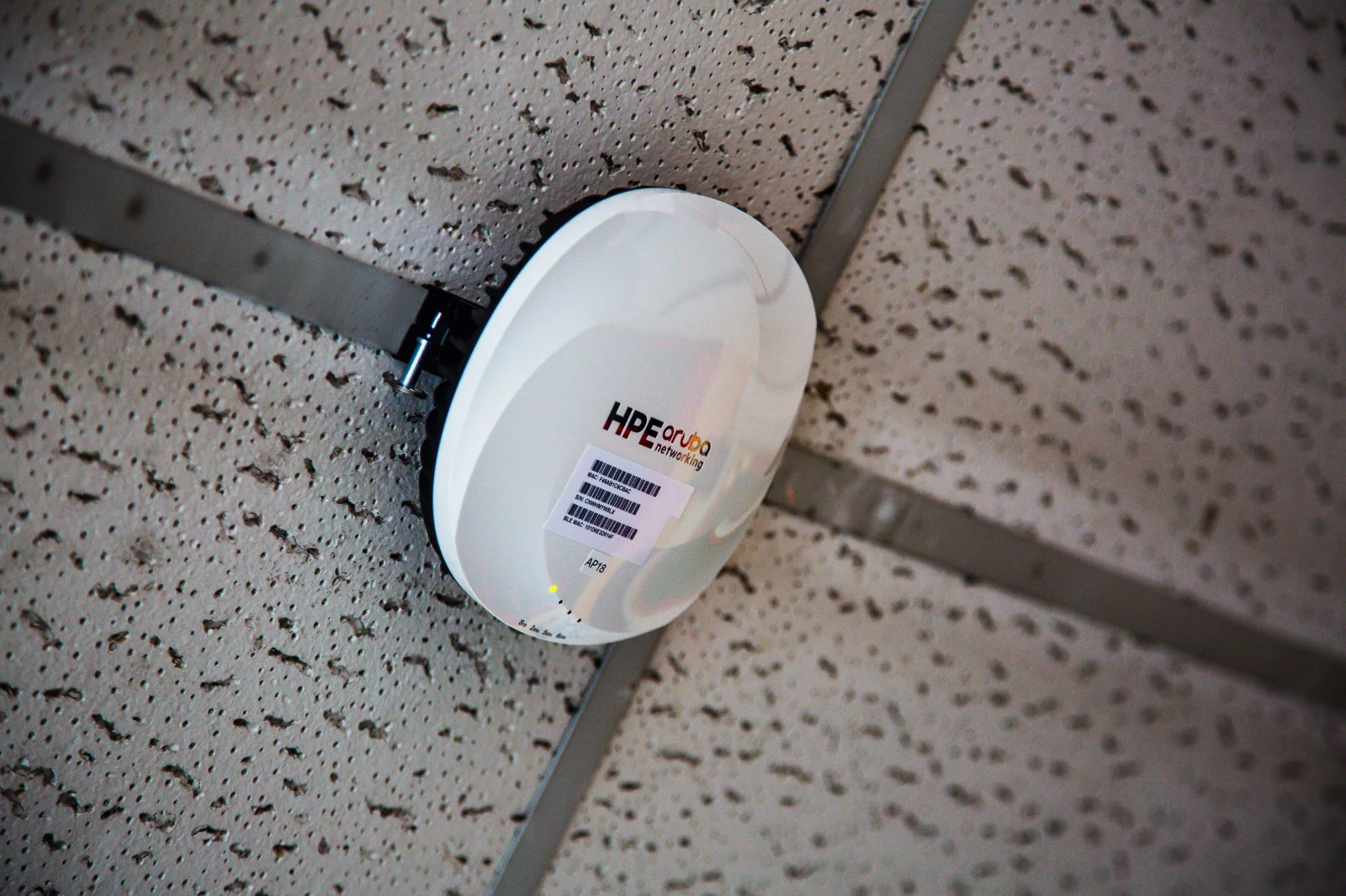 HPE Aruba wireless access point installed by LGN